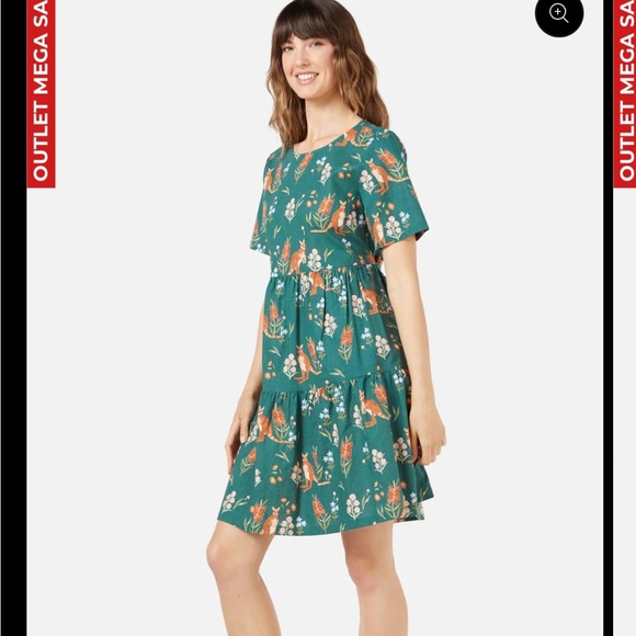 Princess Highway Rock Wallaby Smock dress AUS20 pockets belt bow kangaroo - Picture 1 of 9